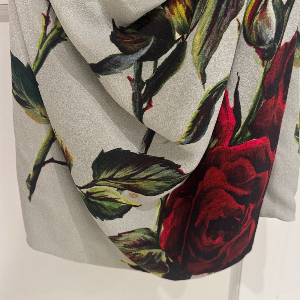 Dolce & Gabbana Floral-Print Ruched Midi Dress size 42 M US size 6 - Picture 10 of 16